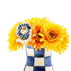 Discount MacKenzie-Childs Royal Check Tall Vase & Bouquet Set
