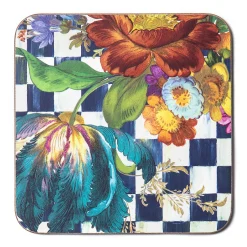 Best MacKenzie-Childs Royal Flower Market Cork Back Coasters - Set Of 4