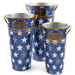 Sale MacKenzie-Childs Royal Star Flower Buckets - Set Of 3
