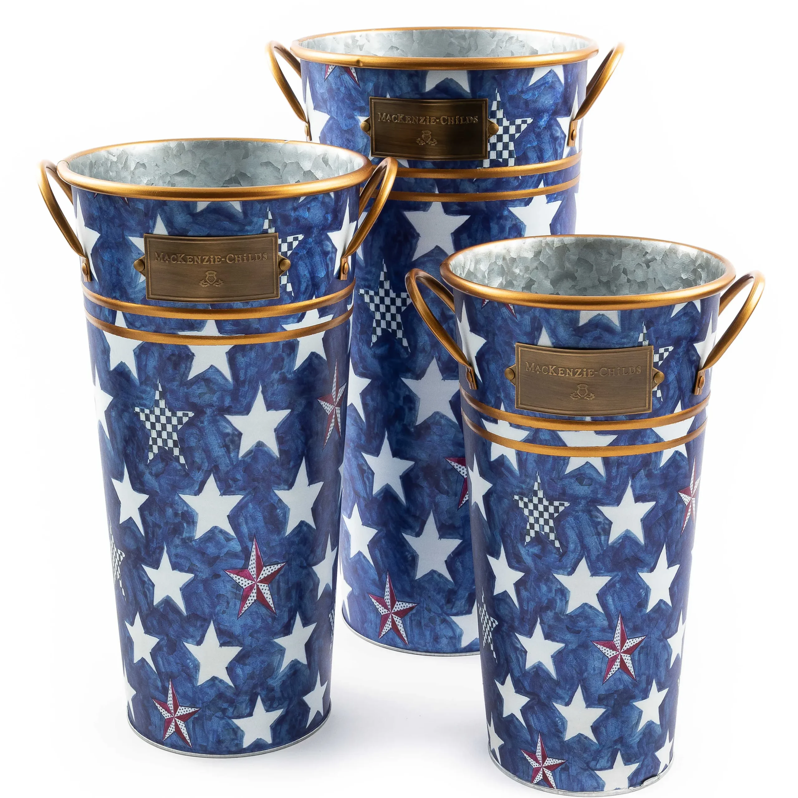 Sale MacKenzie-Childs Royal Star Flower Buckets - Set Of 3