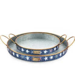 Best MacKenzie-Childs Royal Star Serving Trays - Set Of 2