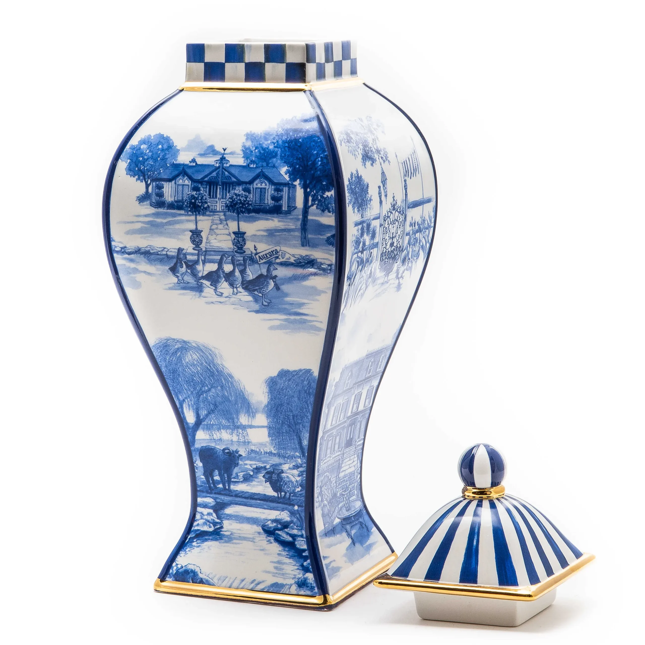 Hot MacKenzie-Childs Royal Toile Ginger Jar - Large