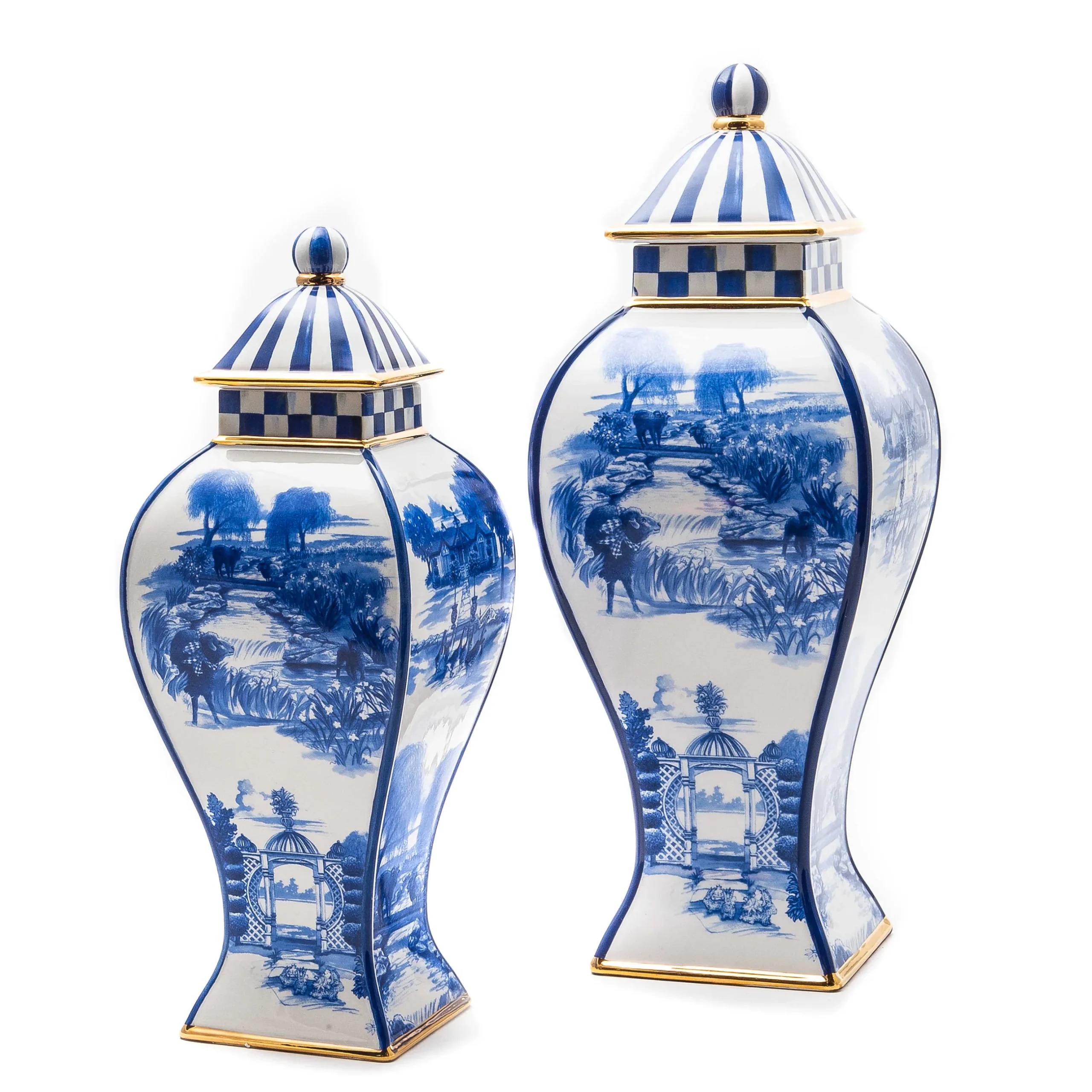 Hot MacKenzie-Childs Royal Toile Ginger Jar - Large