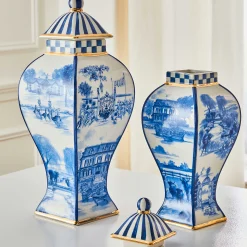 Best MacKenzie-Childs Royal Toile Ginger Jar - Small