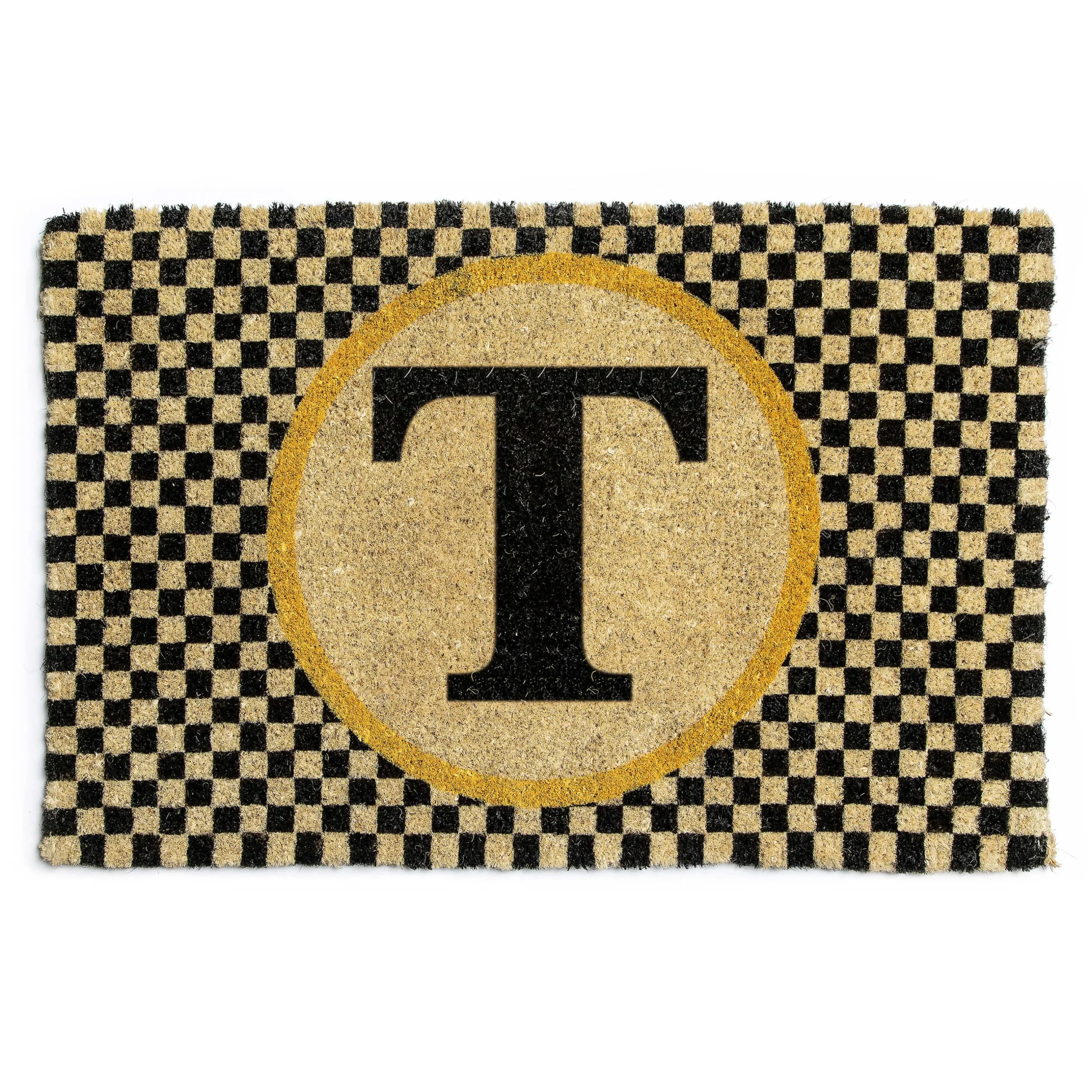 MacKenzie-Childs Single Letter Monogrammed Entrance Mat - T