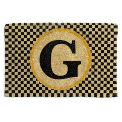 Clearance MacKenzie-Childs Single Letter Monogrammed Entrance Mat - G