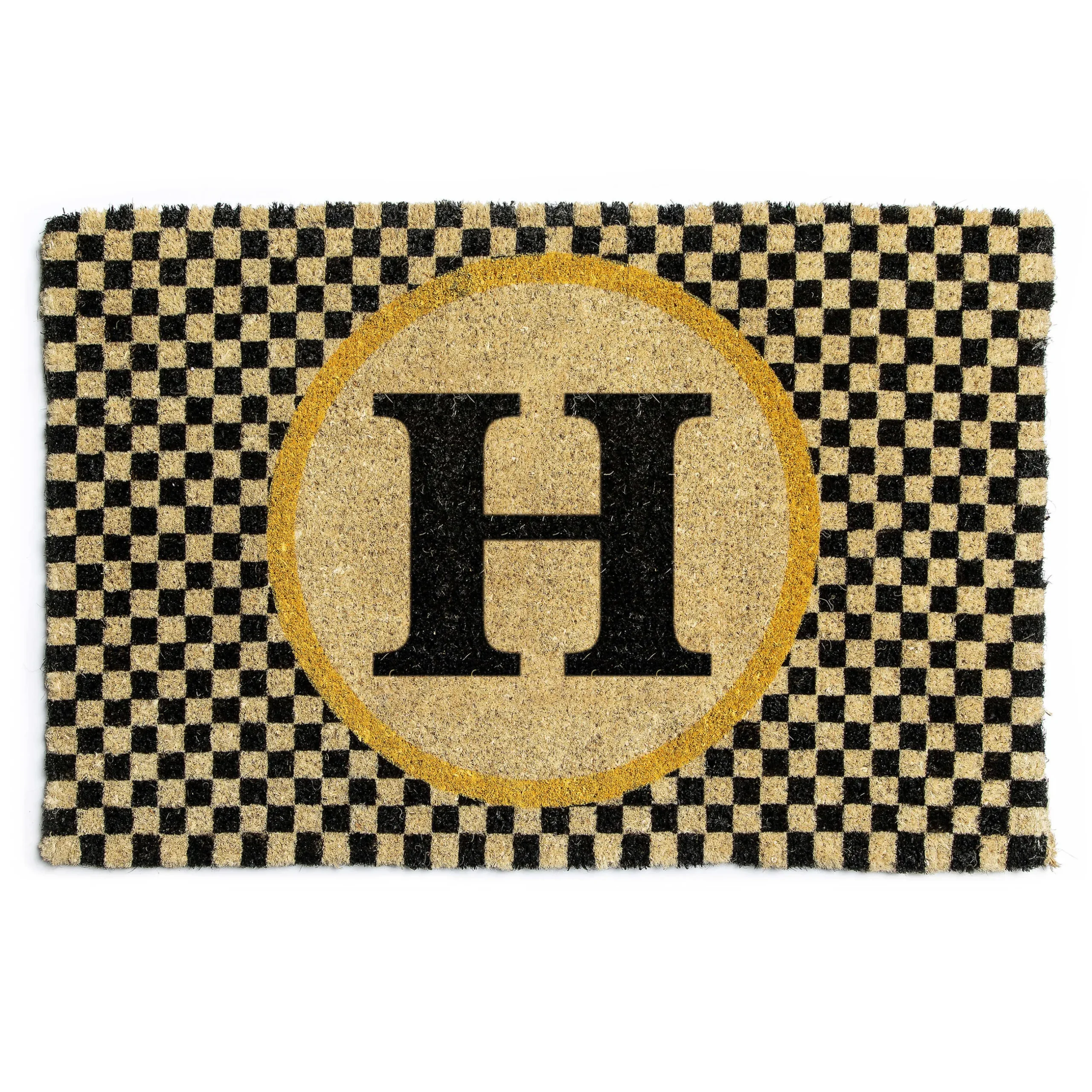 MacKenzie-Childs Single Letter Monogrammed Entrance Mat - H