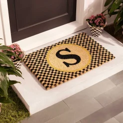 Discount MacKenzie-Childs Single Letter Monogrammed Entrance Mat - S