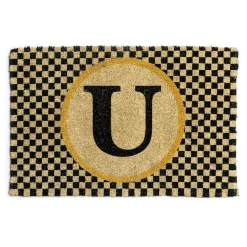 MacKenzie-Childs Single Letter Monogrammed Entrance Mat - U
