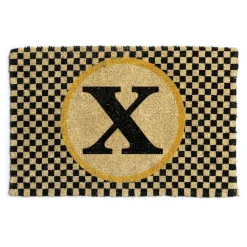 New MacKenzie-Childs Single Letter Monogrammed Entrance Mat - X