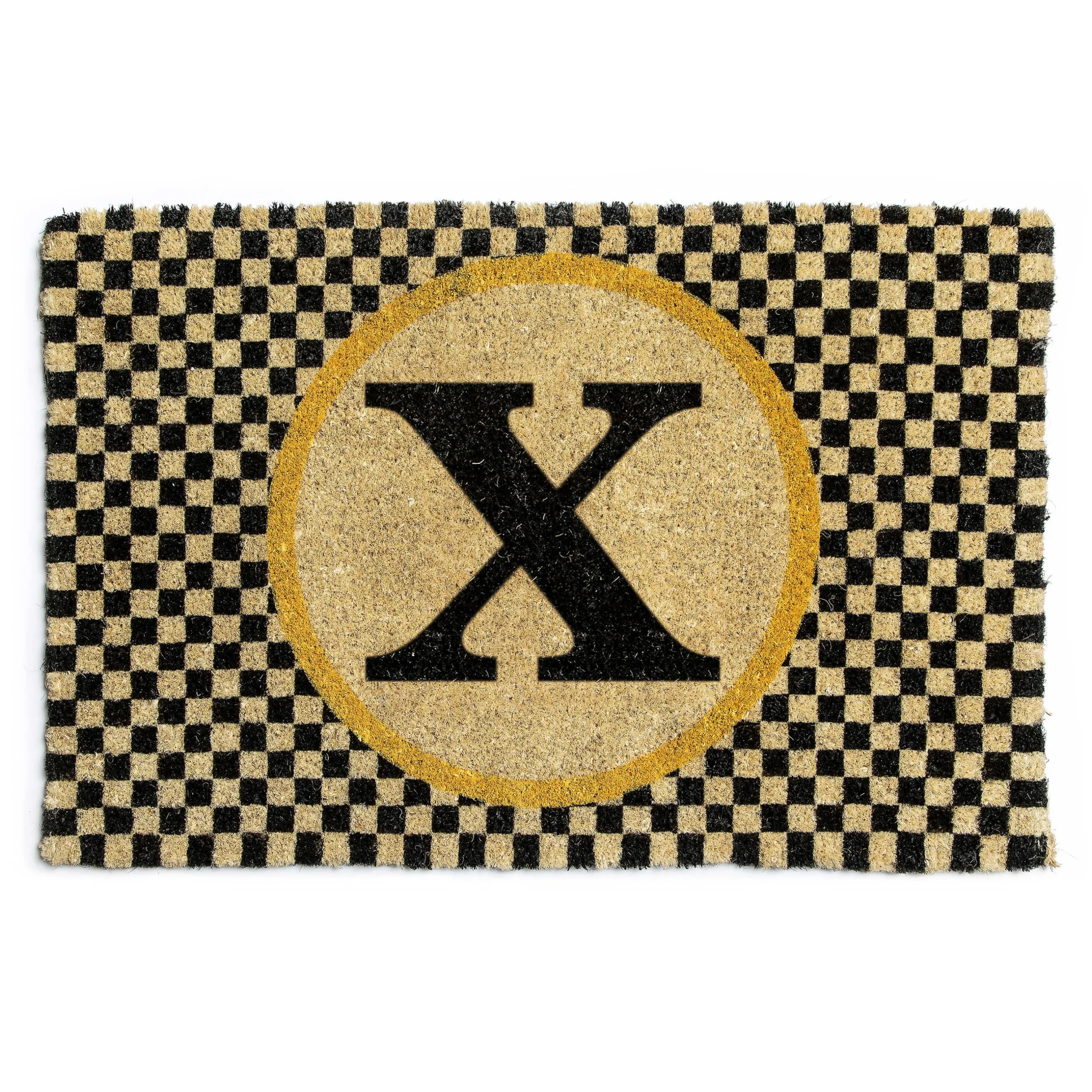 New MacKenzie-Childs Single Letter Monogrammed Entrance Mat - X
