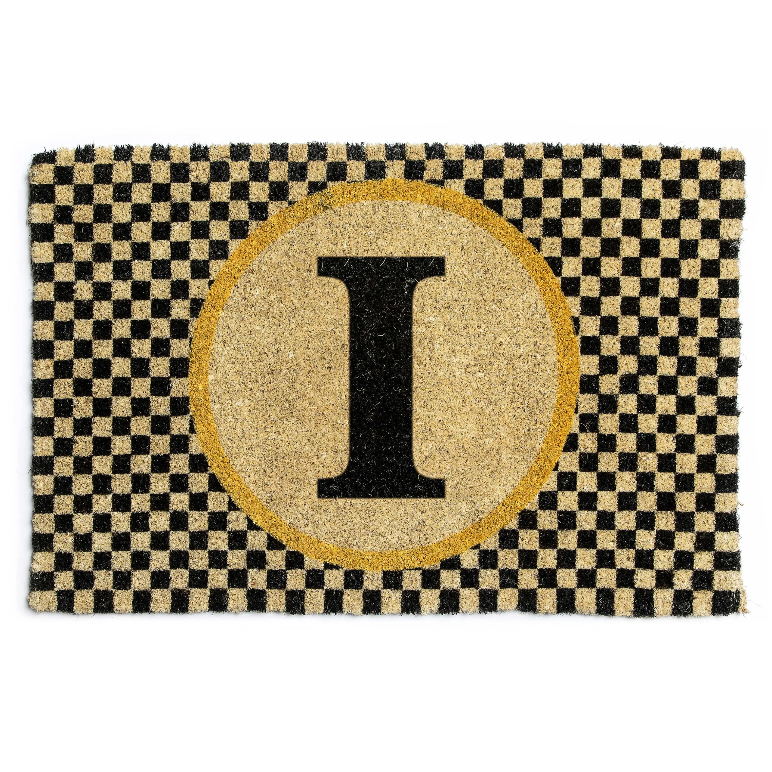 Discount MacKenzie-Childs Single Letter Monogrammed Entrance Mat - I