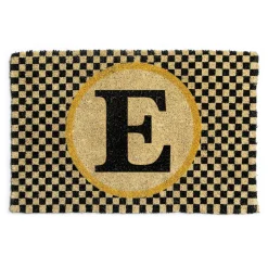 Best MacKenzie-Childs Single Letter Monogrammed Entrance Mat - E