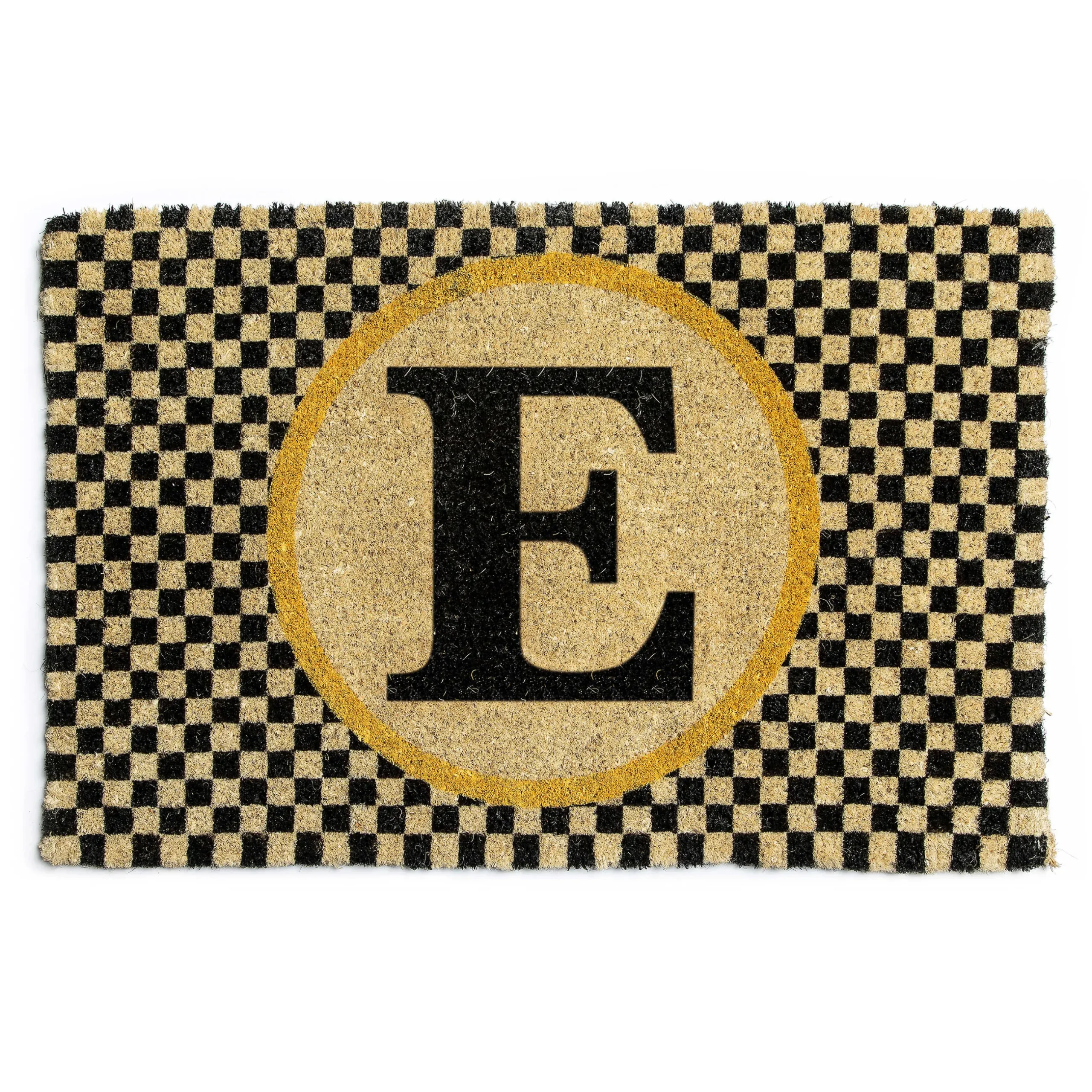 Best MacKenzie-Childs Single Letter Monogrammed Entrance Mat - E