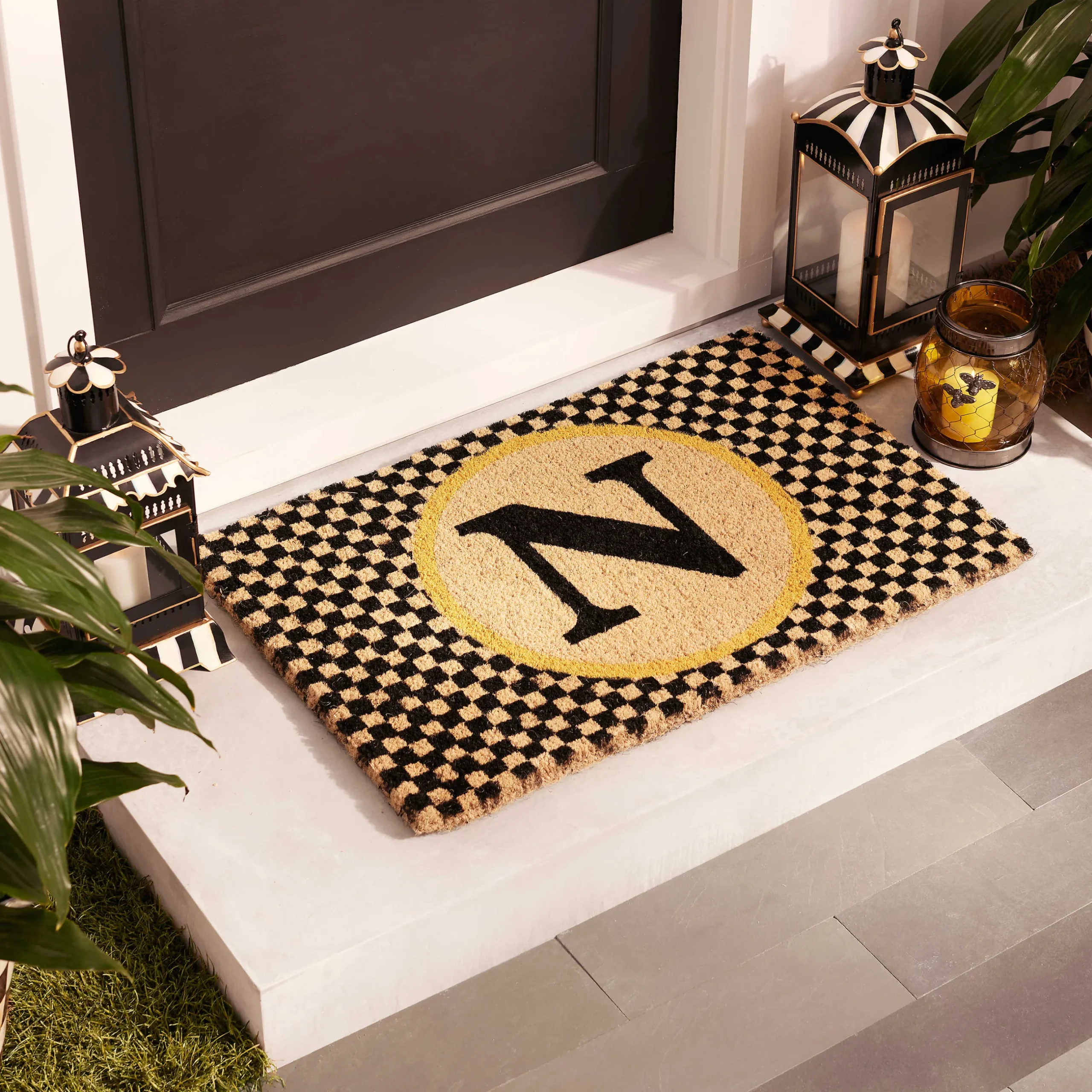 Outlet MacKenzie-Childs Single Letter Monogrammed Entrance Mat - N