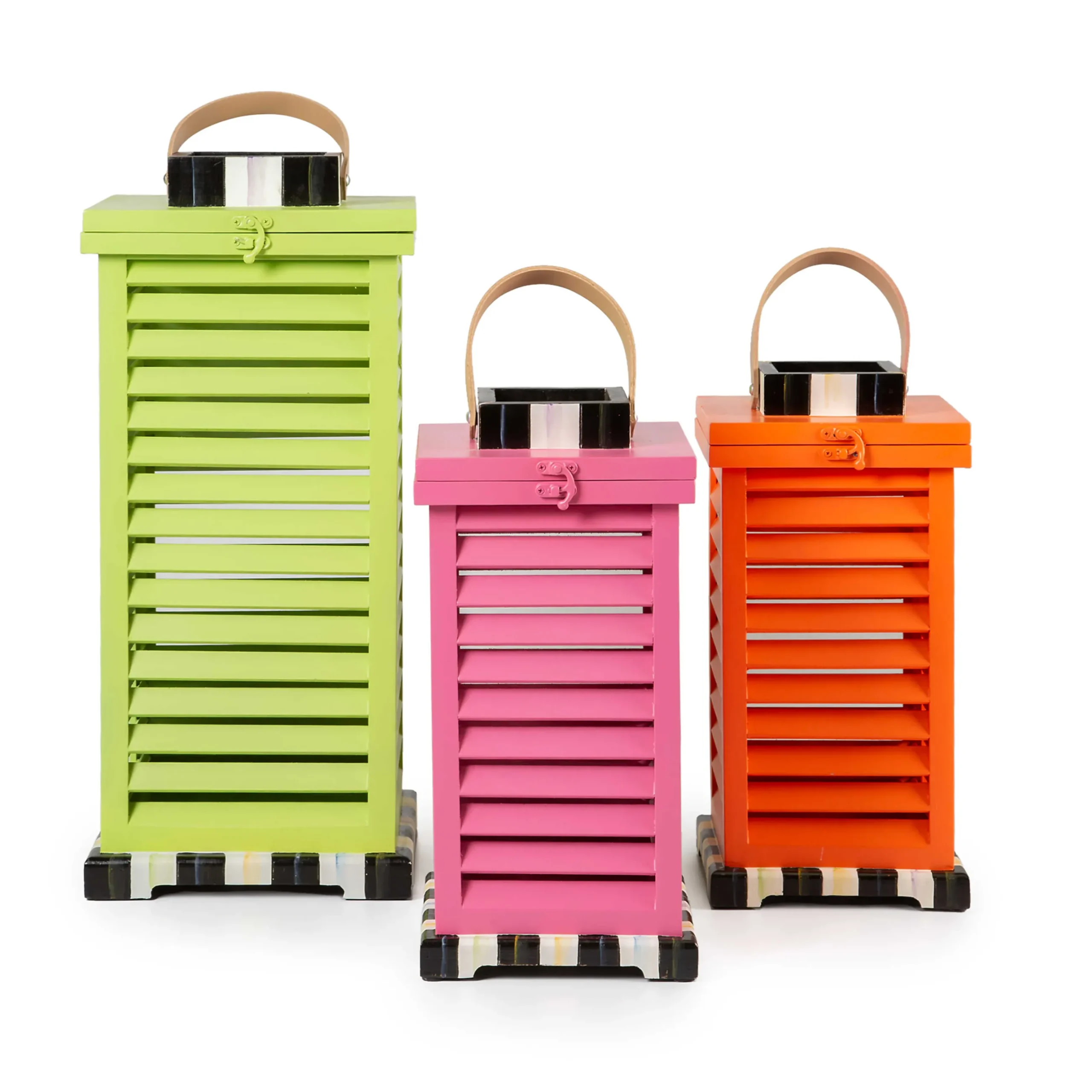 New MacKenzie-Childs Small Shutter Lantern - Orange
