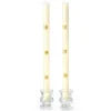 Outlet MacKenzie-Childs Snowflake Dinner Candles - Gold & Pearl - Set Of 2