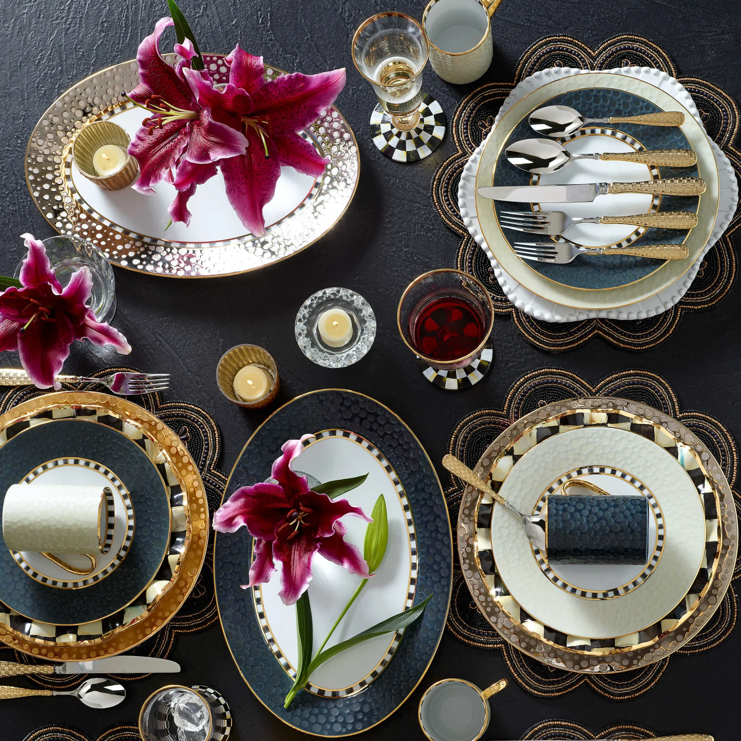 Clearance MacKenzie-Childs Soho Serving Platter - Platinum