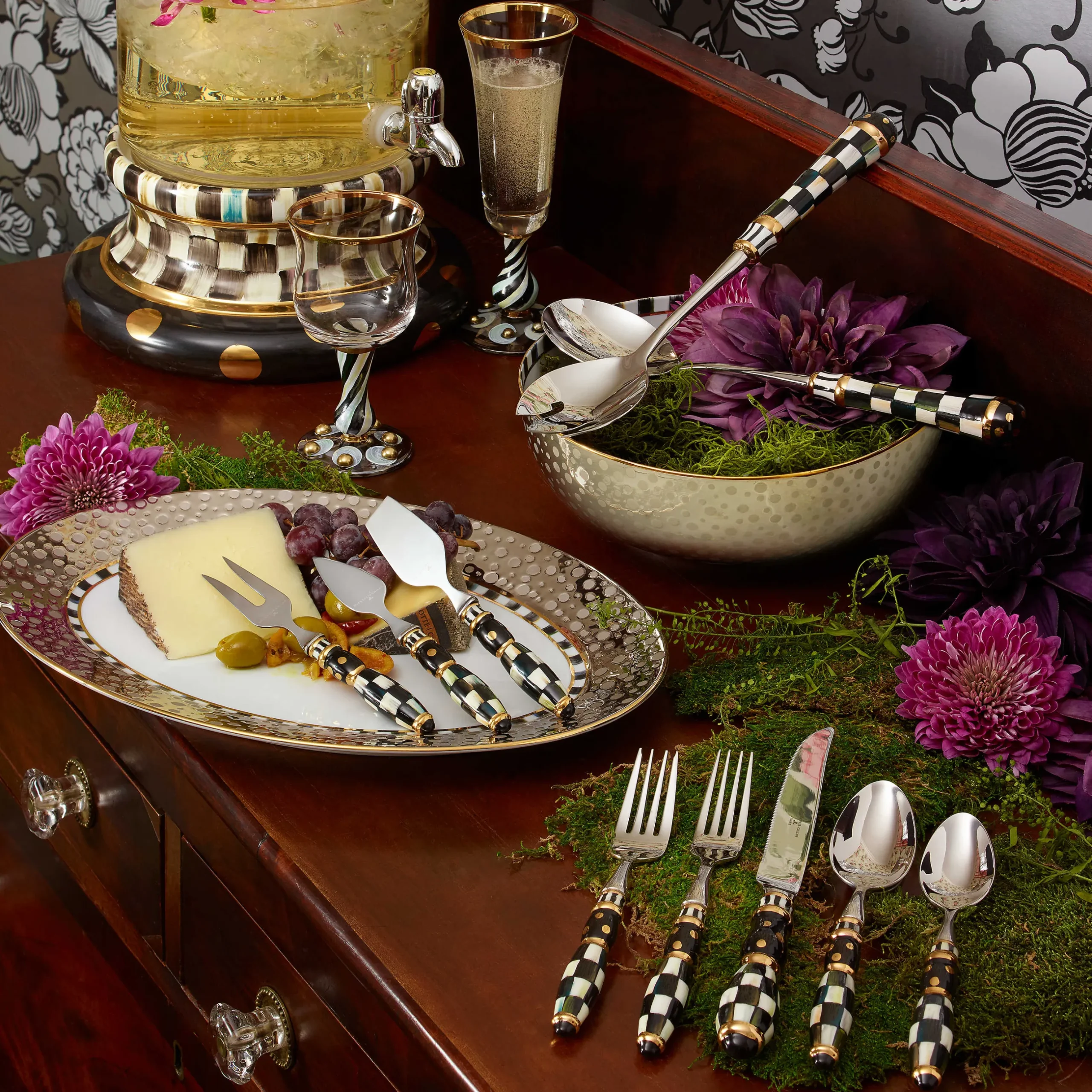 Clearance MacKenzie-Childs Soho Serving Platter - Platinum