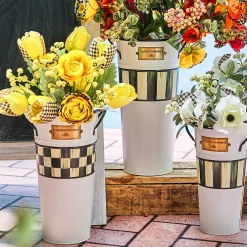 Sale MacKenzie-Childs Spectator Galvanized Flower Buckets - Set Of 3