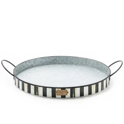 New MacKenzie-Childs Spectator Galvanized Serving Trays - Set Of 2