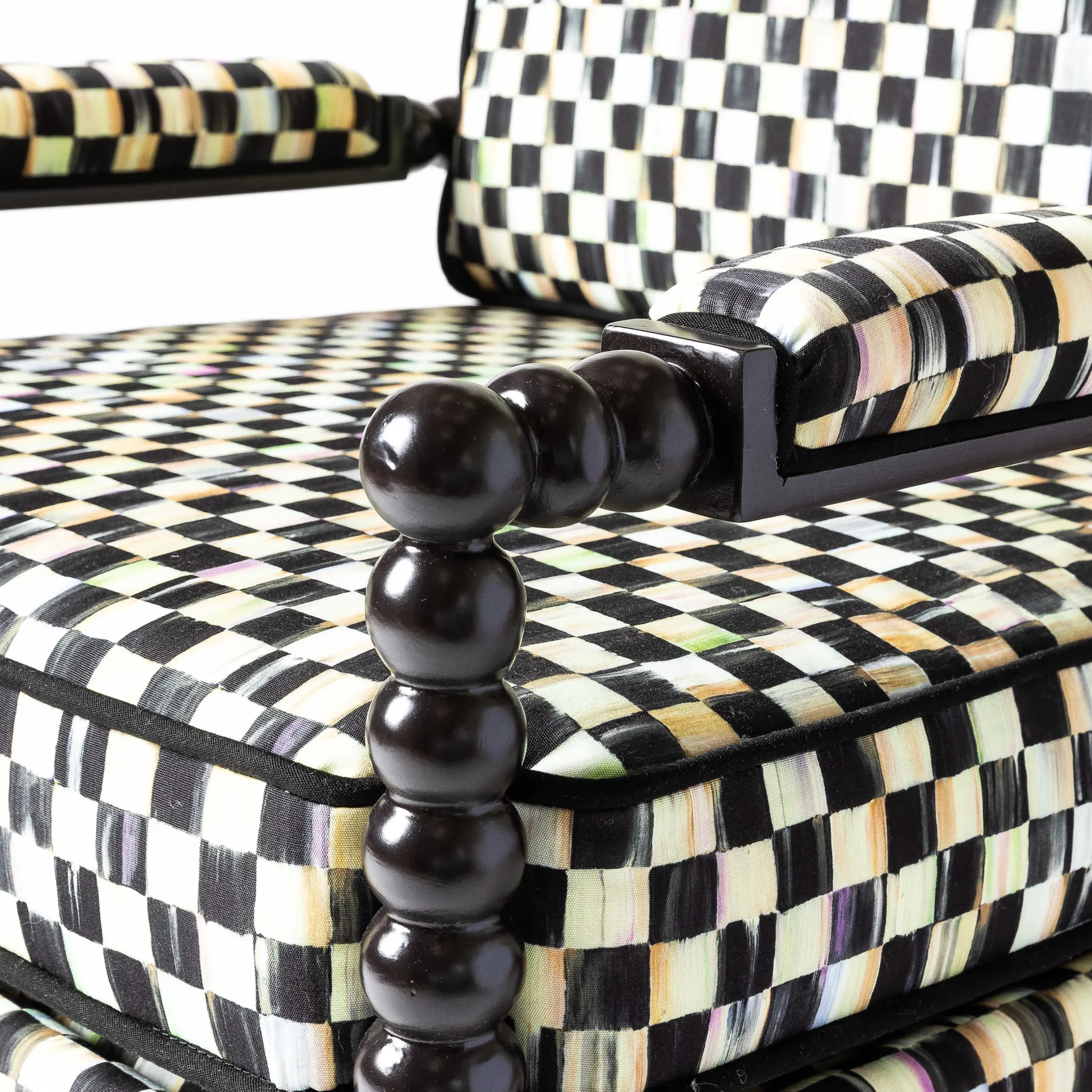 Clearance MacKenzie-Childs Spindle Check Outdoor Chair