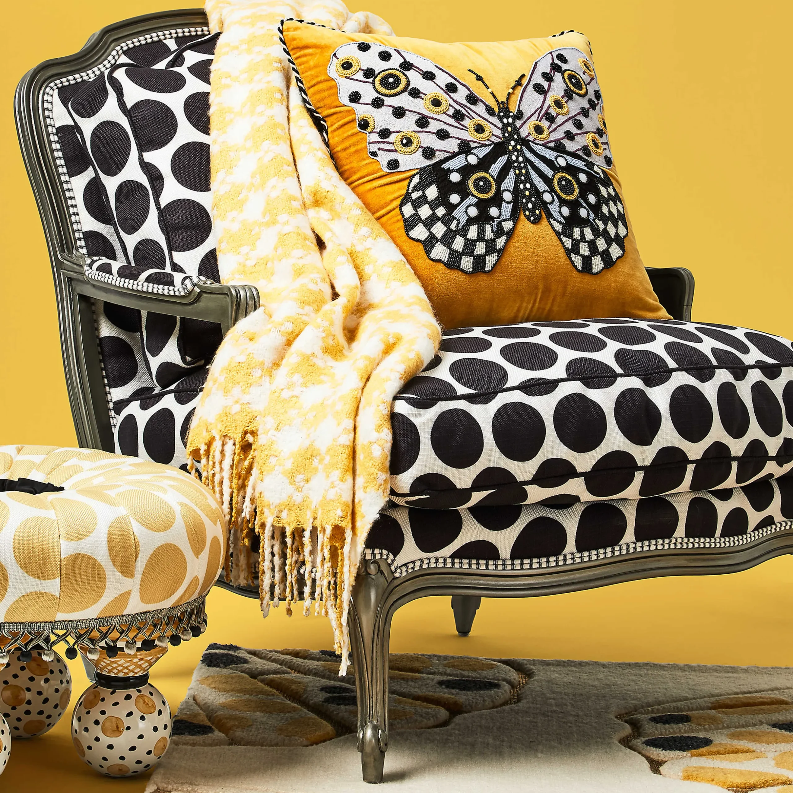 Clearance MacKenzie-Childs Spot On Butterfly Pillow