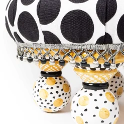 Hot MacKenzie-Childs Spot On Tuffet - Black