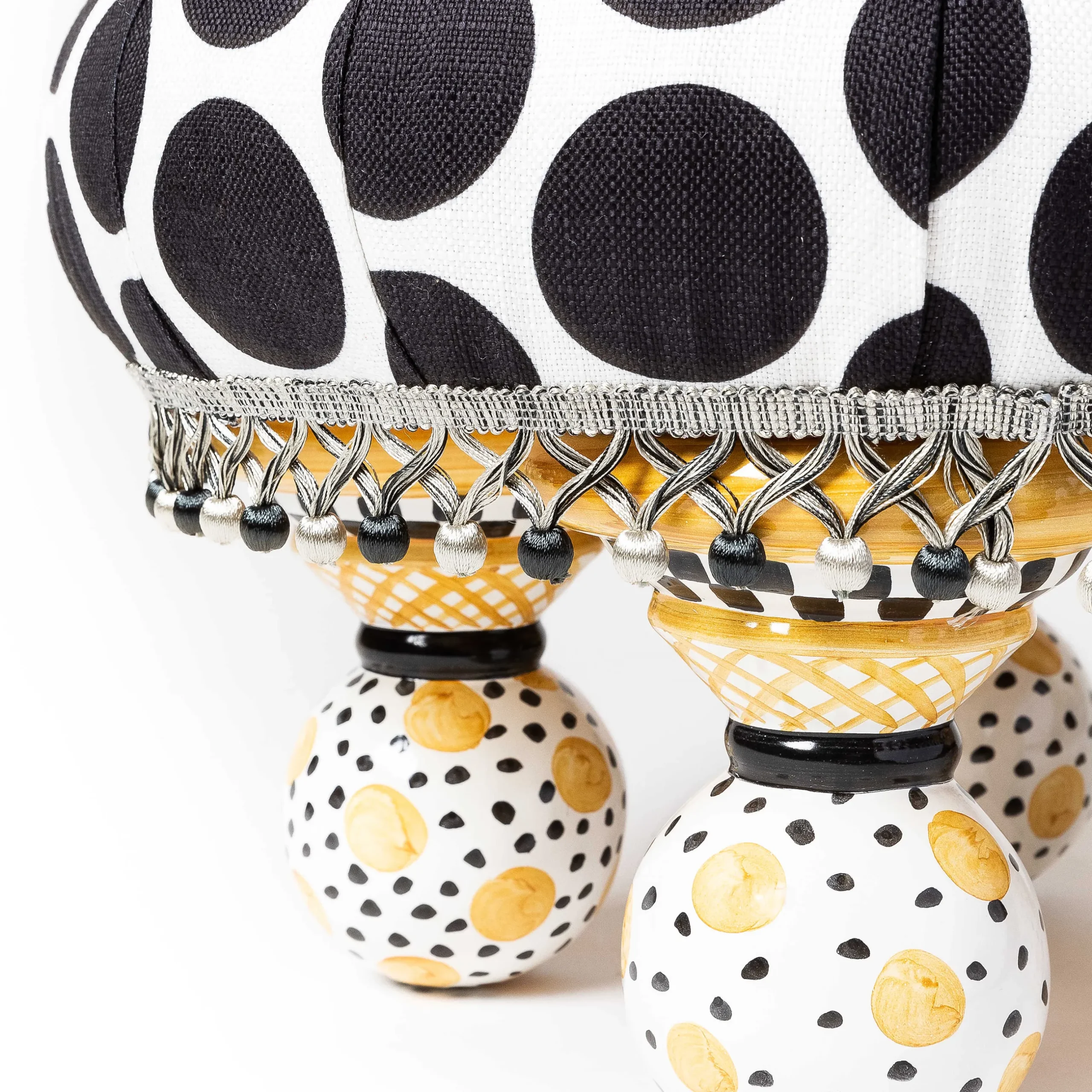 Hot MacKenzie-Childs Spot On Tuffet - Black