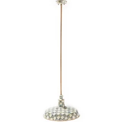 Clearance MacKenzie-Childs Sterling Check Barn Pendant Lamp -18"