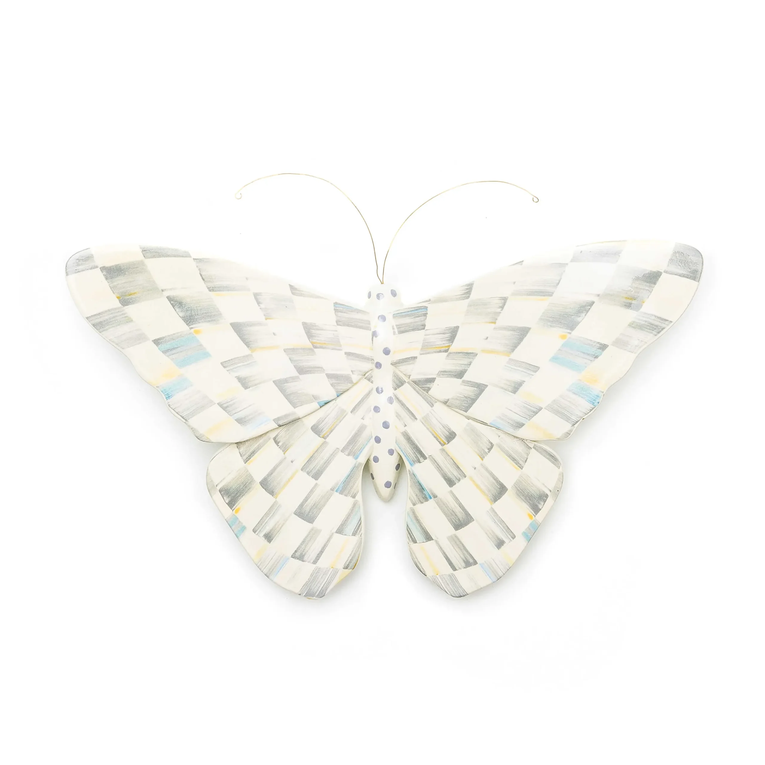 MacKenzie-Childs Sterling Check Butterfly Wall Decor