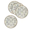 Discount MacKenzie-Childs Sterling Check Enamel Appetizer Plates - Set Of 4