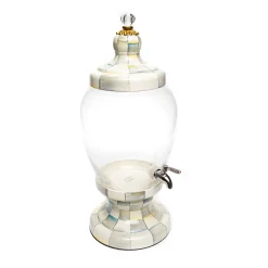 New MacKenzie-Childs Sterling Check Enamel Beverage Hostess