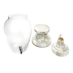 New MacKenzie-Childs Sterling Check Enamel Beverage Hostess