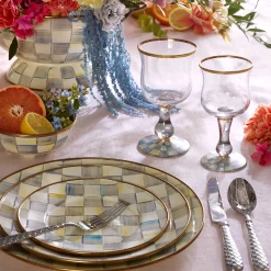 Sale MacKenzie-Childs Sterling Check Enamel Dinner Plate