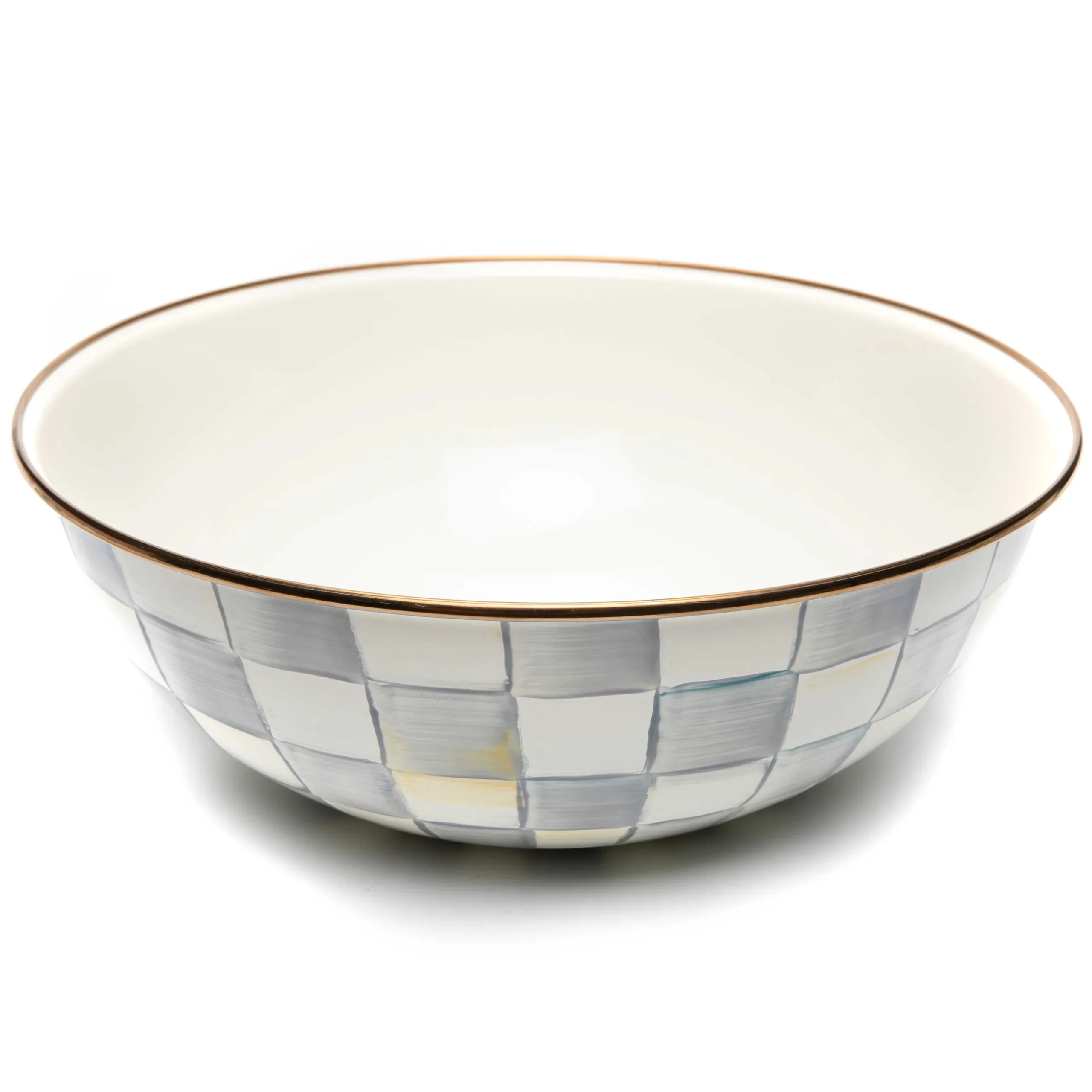 Hot MacKenzie-Childs Sterling Check Enamel Everyday Bowl - Extra Large