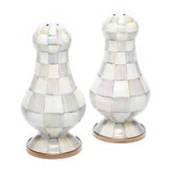 Outlet MacKenzie-Childs Sterling Check Enamel Large Salt & Pepper Shakers