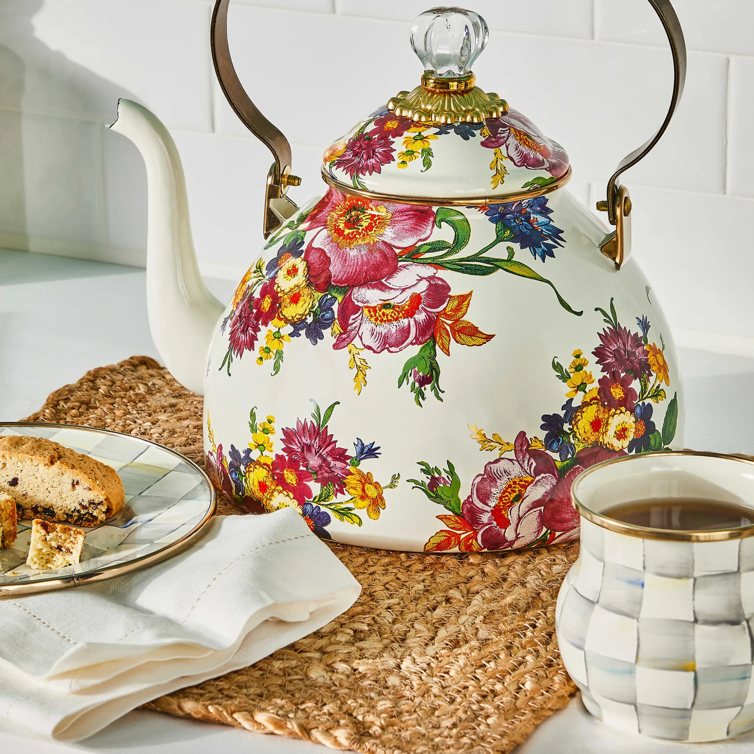 Sale MacKenzie-Childs Sterling Check Enamel Mug