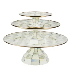 Hot MacKenzie-Childs Sterling Check Enamel Pedestal Platter - Mini