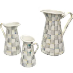 Clearance MacKenzie-Childs Sterling Check Enamel Practical Pitcher - Large