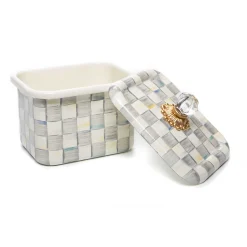 MacKenzie-Childs Sterling Check Enamel Recipe Box