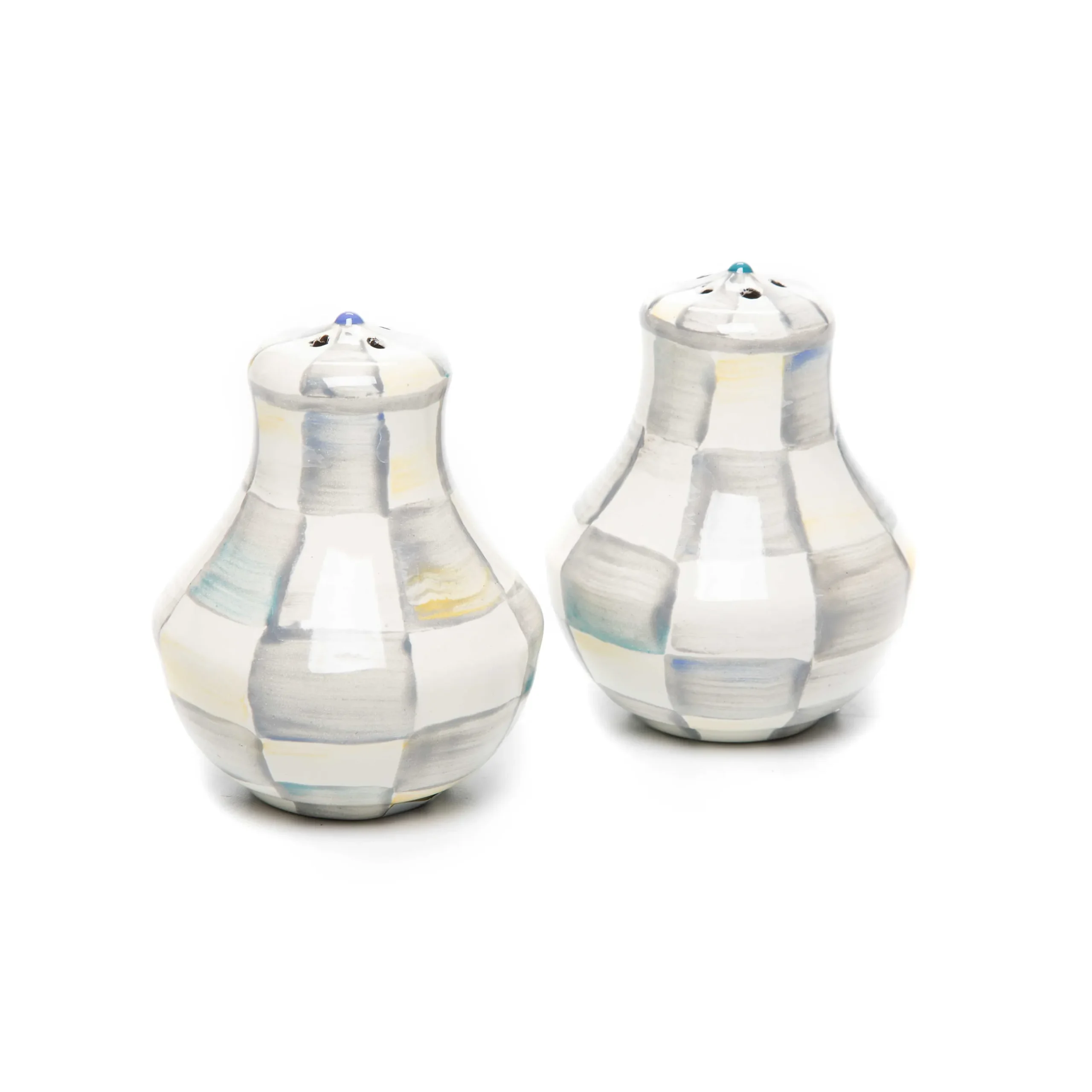 Online MacKenzie-Childs Sterling Check Enamel Salt & Pepper Shakers