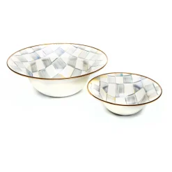 Outlet MacKenzie-Childs Sterling Check Enamel Serving Bowl