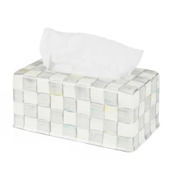 Sale MacKenzie-Childs Sterling Check Enamel Standard Tissue Box Cover