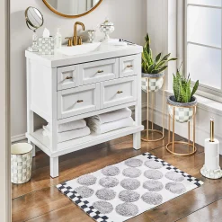 Discount MacKenzie-Childs Sterling Check Enamel Toilet Tissue Storage