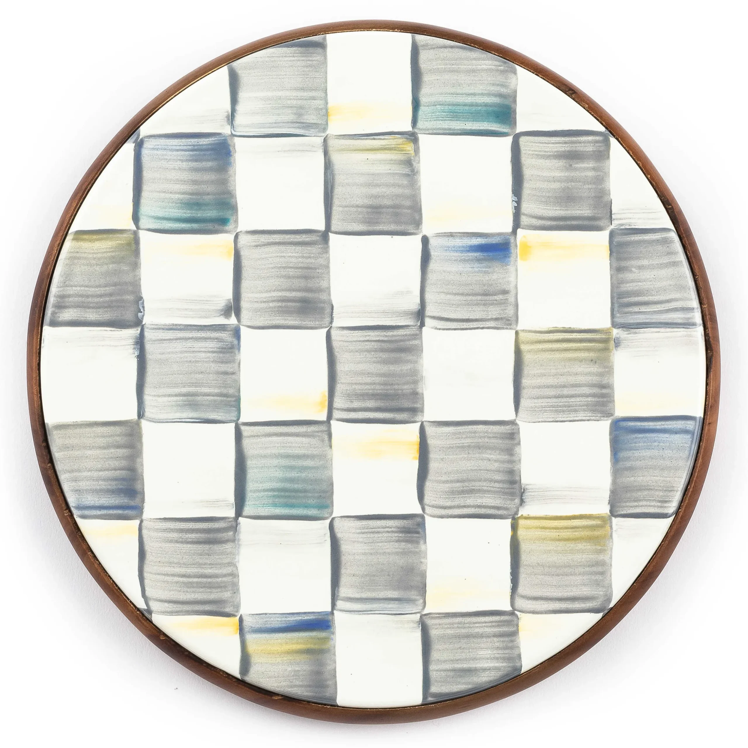 Clearance MacKenzie-Childs Sterling Check Enamel Trivet - Large