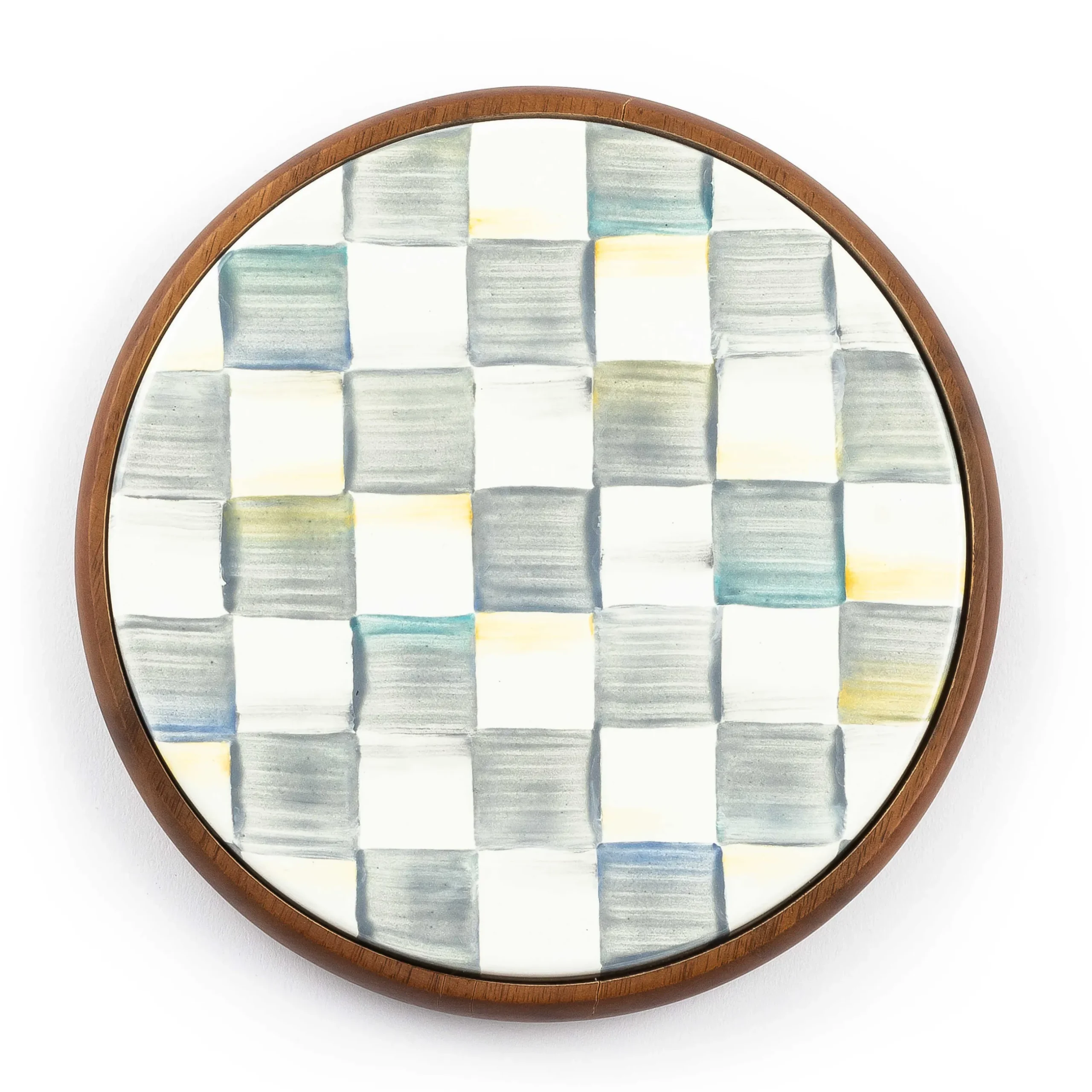 Hot MacKenzie-Childs Sterling Check Enamel Trivet