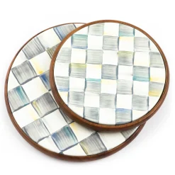 Hot MacKenzie-Childs Sterling Check Enamel Trivet