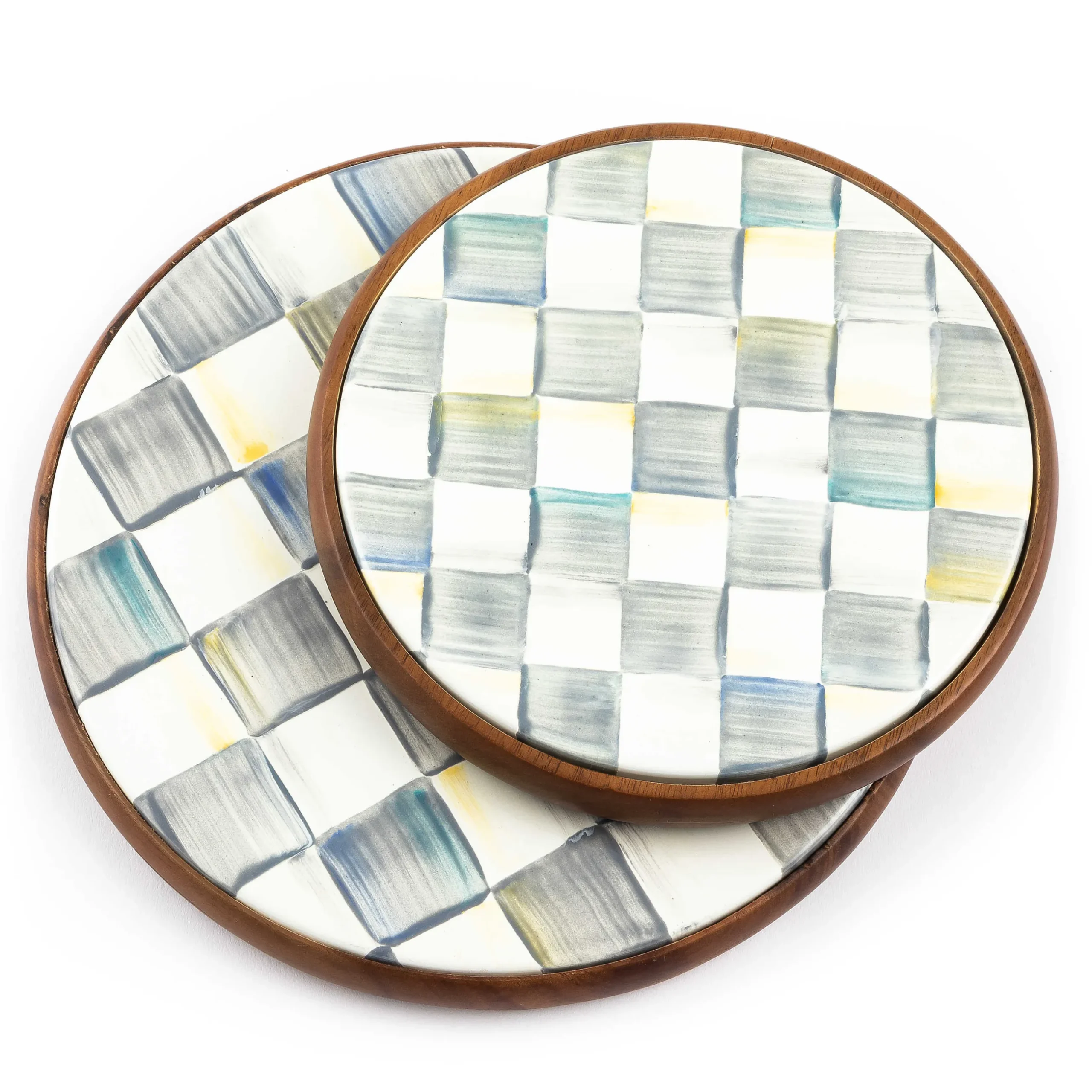 Hot MacKenzie-Childs Sterling Check Enamel Trivet