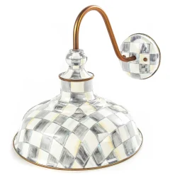 Sale MacKenzie-Childs Sterling Check Enamelware Barn Sconce